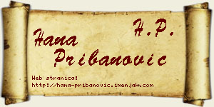 Hana Pribanović vizit kartica